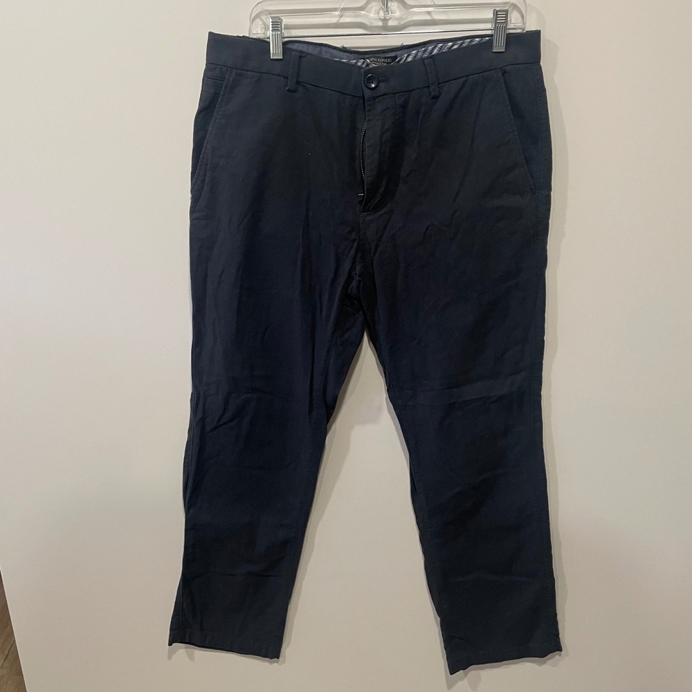 Banana Republic Kentfield Pant Navy Chino Flat Front Mens 33x30‎ Cotton